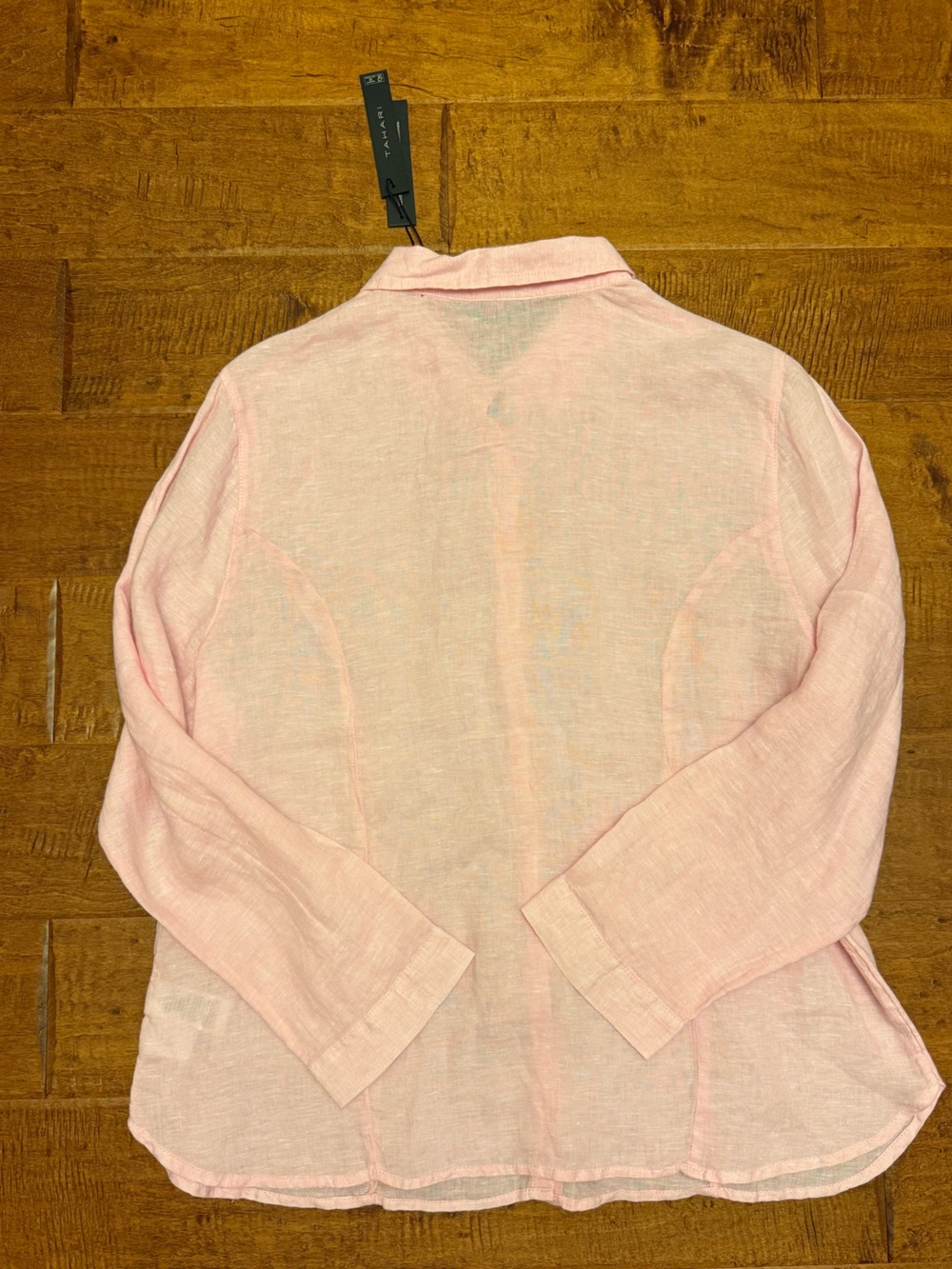 Pink Linen Button-Down Shirt - Picture 4 of 9